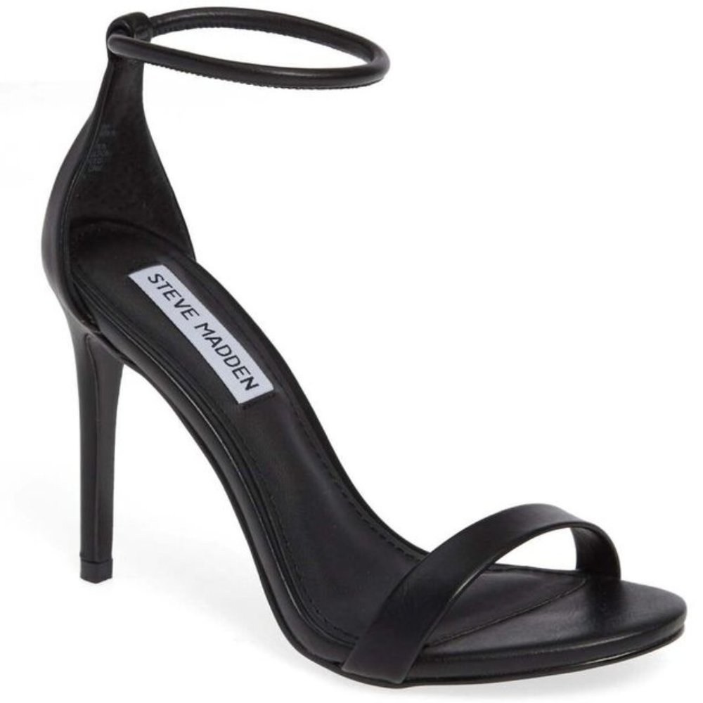 Steve Madden Black Soph Heeled Sandal